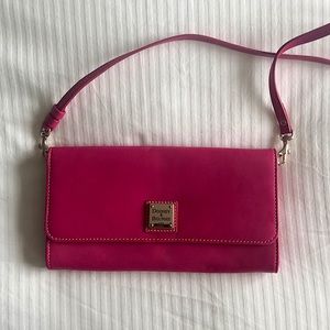 Dooney and Bourle pink cross-body bag, synthetic leather